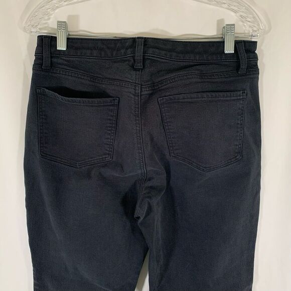 Talbots Flawless Jeans Women's 8 Black Denim Slim Ankle Curvy Mid Rise Cotton Bl - Picture 7 of 7